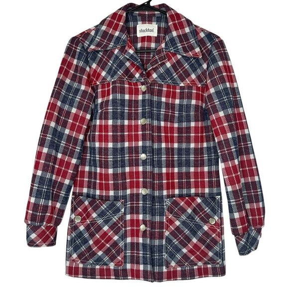 |VTG| STOCKTON Plaid Button Down Jacket - Picture 1 of 5